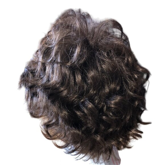 Paula Young Cassidy Short Brown Curly Synthetic Wig Color 8 Hair Layered Shag - Picture 2 of 12
